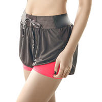 Women's active shorts drawstring&zip