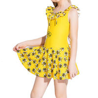 Customized Print Honybee Kids Swimsuit One Pieces-Yellow
