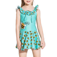 Customized Print Honybee Kids Swimsuit One Pieces-Blue