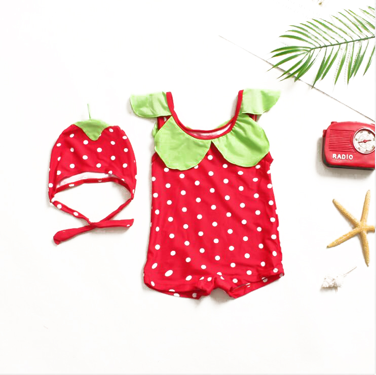 Full Sublimation Comfortable Baby Swimwear One Piece with Sun Hat