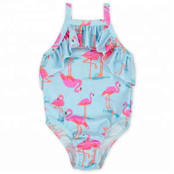 Customized Designs Baby Swimwear One Piece with Decorative Border