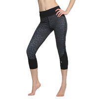 Hot sale leopord printed women gym leggings, wholesale summer yoga capri for girls