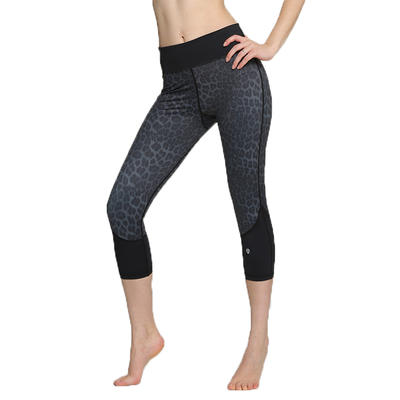 Hot sale leopord printed women gym leggings, wholesale summer yoga capri for girls