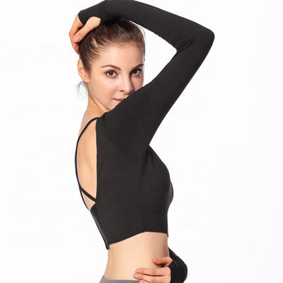 Women Long Sleeves Shirt Wholesale Gym Wear Breathable Fitness Yoga Wear
