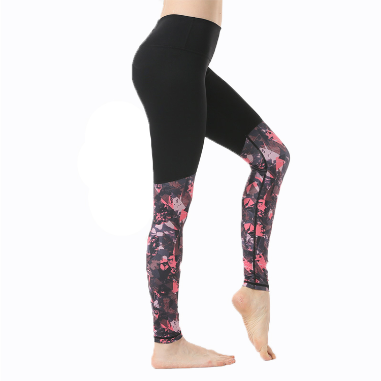 Patchwork Fitness Women Leggings Printing Skinny Pants 2 Colors Quick Dry Workout Sporting Leggings