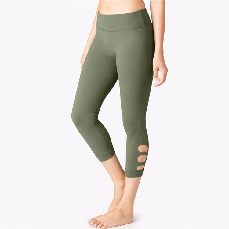 High Quality Supplex Yoga Pants Capri Active Cropped Leggings Bottom Hallowed Yoga Capri 2019