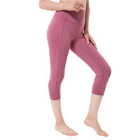 Custom design With quality wrinkle women gym capri fitness 3/4 tights for yoga sport