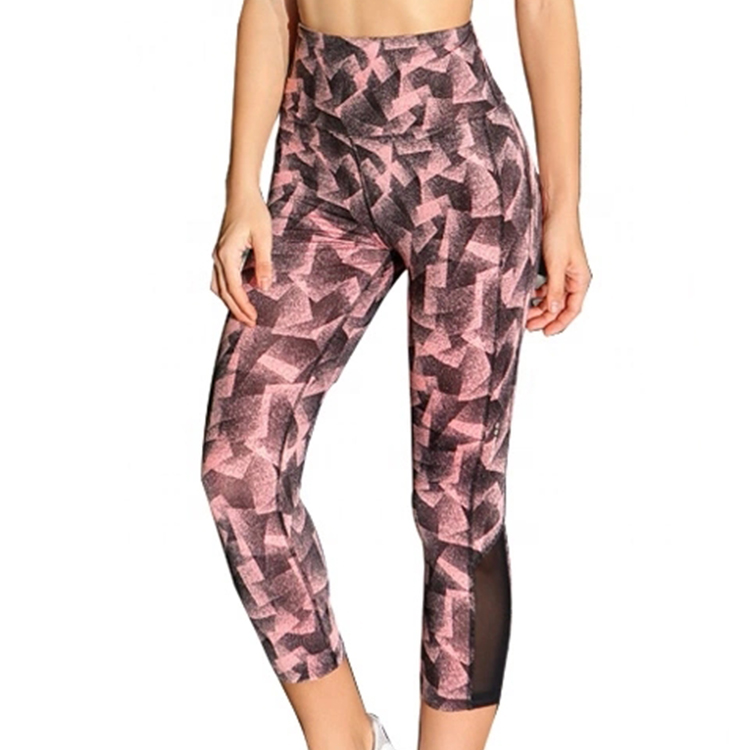 Women's Tights Active Sports Yoga Running Colorful Floral Printing Pants Workout Ankle Leggings Capri