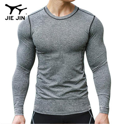 2019 Wetsuits UV Sun Protection Mens Basic Skins Long Sleeve Crew Shirt Rash Guard Diving Surfing Tops Compression Wear Wholesale